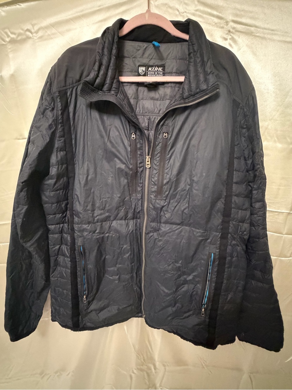 KÜHL Projekt Goose Down Insulated Jacket Mens XL Black Outdoor Hiking Coat
